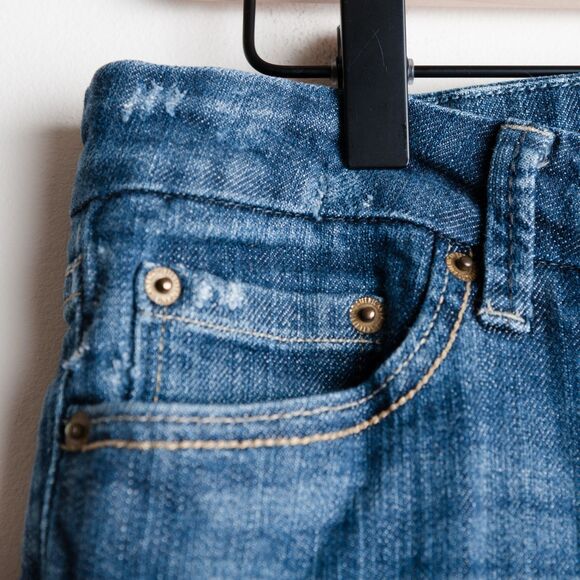 Vintage American Eagle Jeans Low Rise Flare Womens 8 R Medium Wash Y2K - Picture 5 of 15